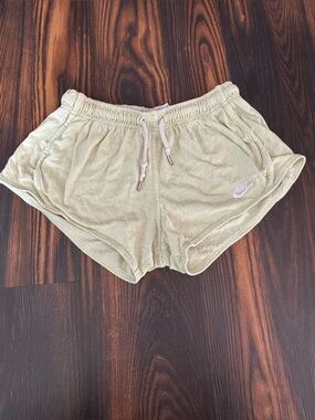Nike Women's Pale Green Terry Athletic Shorts